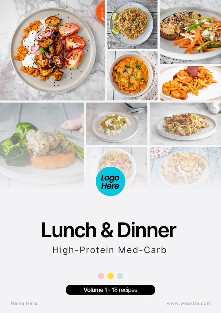 Lunch & Dinner, high-protein medium-carb recipe book cover