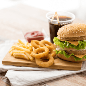 Photo of a take-away depicting processed foods
