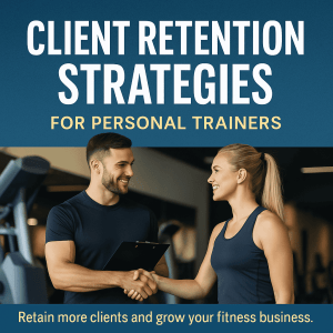 Smiling personal trainer shaking hands with a client in a modern gym, representing successful retention strategies in fitness coaching.